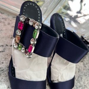 Beautiful crystal blue mules for your occasional wear.
